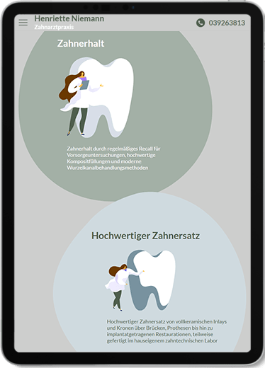 Zahnarztpraxis Niemann tablet