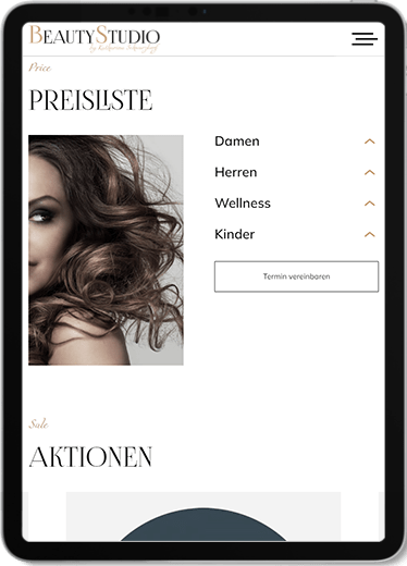 Beauty Studio von Katharina Schwarzkopf tablet