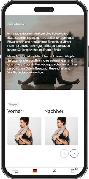 StayFitWithAn — Anfängerkurs-Seite auf mobilen Geräten