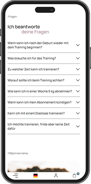 StayFitWithAn — Trainingsresultate-Seite auf mobilen Geräten