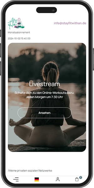 StayFitWithAn — Hilfe- und Support-Seite auf mobilen Geräten