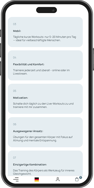 StayFitWithAn — Registrierungsseite auf mobilen Geräten