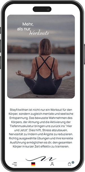 StayFitWithAn — Kontaktseite auf mobilen Geräten