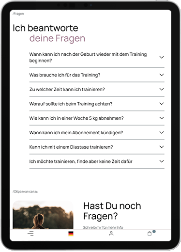 StayFitWithAn — Fortgeschrittene Trainingsprogramm-Seite auf Tablets