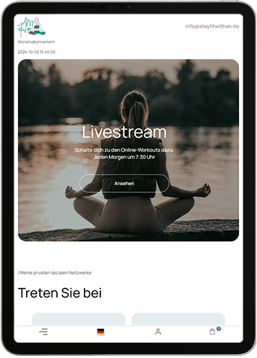 StayFitWithAn — Fitness-Bericht-Seite auf Tablets