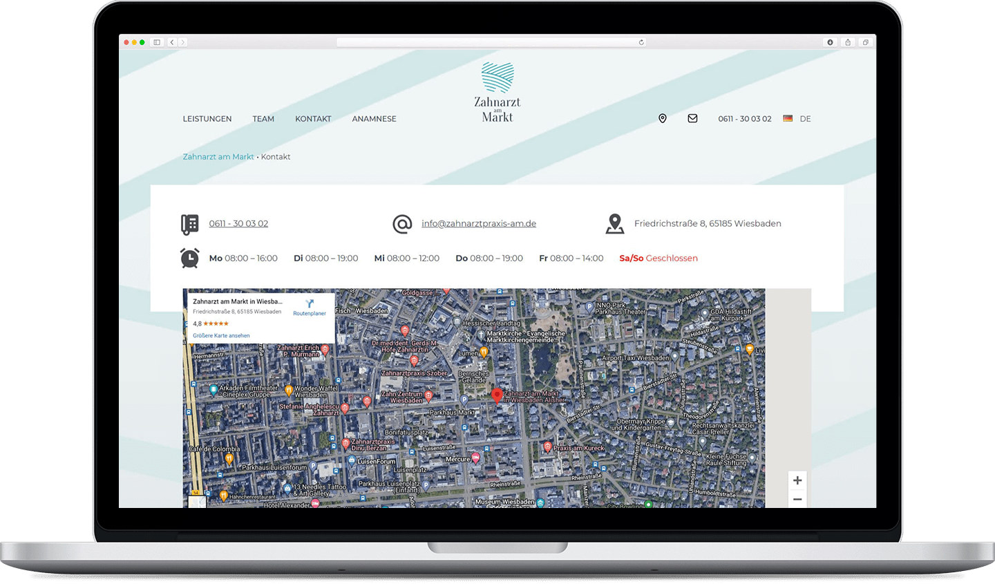 Zahnarzt am Markt Desktop-Ansicht