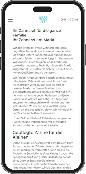 Zahnarzt am Markt mobile Ansicht