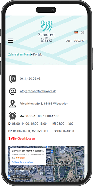 Zahnarzt am Markt mobile Ansicht