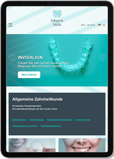 Zahnarzt am Markt Tablet-Ansicht