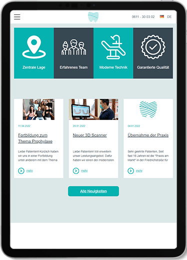 Zahnarzt am Markt Tablet-Ansicht