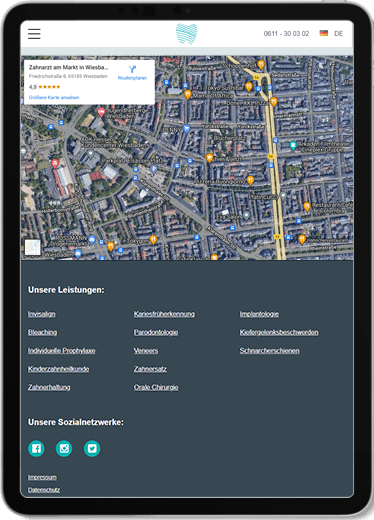 Zahnarzt am Markt Tablet-Ansicht