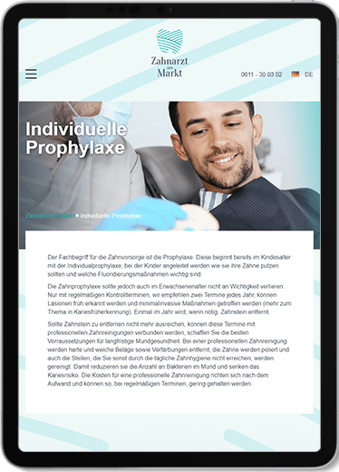 Zahnarzt am Markt Tablet-Ansicht