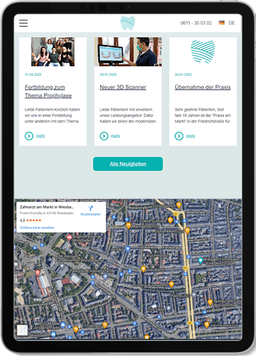 Zahnarzt am Markt Tablet-Ansicht